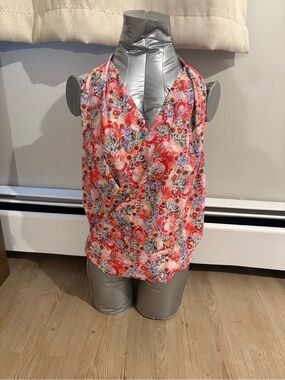 lululemon athletica Floral Halter Surplice Top in Coral and Multicolor